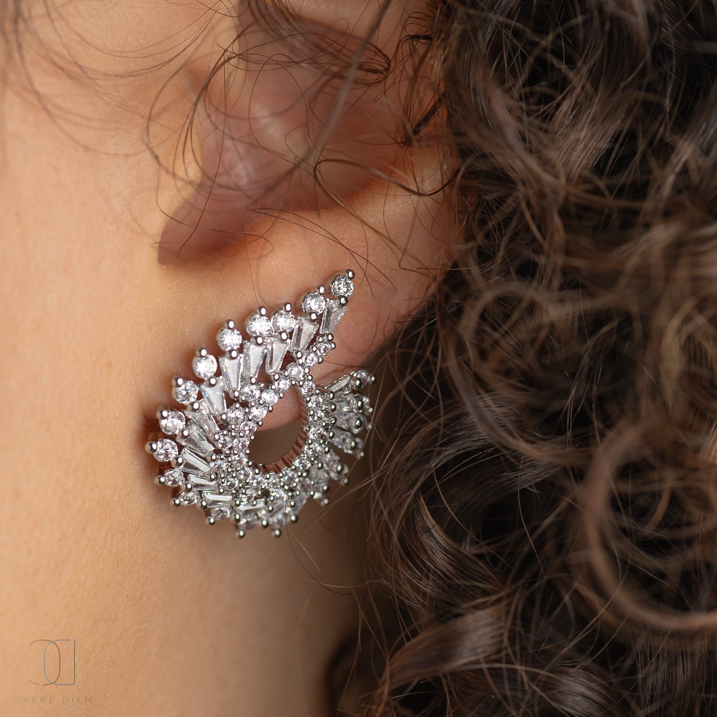 CDE161- Silver plated Earrings
